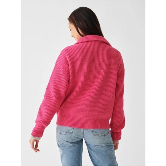 Faherty Women’s Mariner 1/4 Zip Cotton/Wool Blend Sweater Size Small - Picture 2 of 7